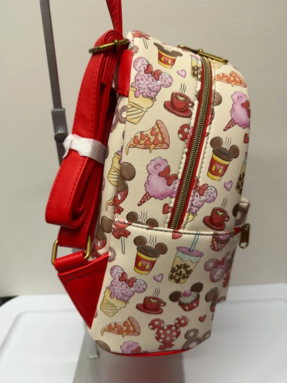 Disney x Loungefly Mickey & Minnie Treats Mini Backpack NWT Cute Food Print